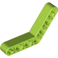 Technic Beam 1 x 7 Bent (4 - 4) Thick / Lime