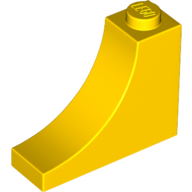 Lego Brick Curved 1 x 3 x 2 Inverted [Inside Bow] / Yellow