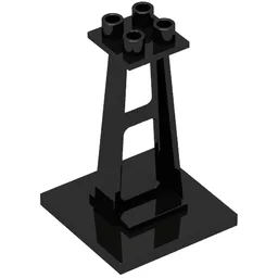 Support 4 x 4 x 5 Stanchion, Tall Studs / Black
