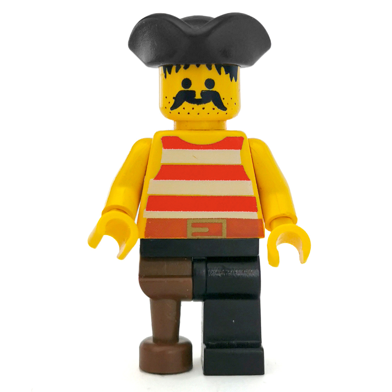 Lego Pirate - Red Stripes, Peg Leg, Black Tricorne