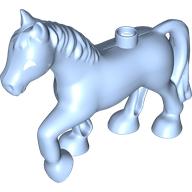 Lego Duplo Animal Horse with one Stud and Raised Hoof with White Eyes print / Bright Light Blue