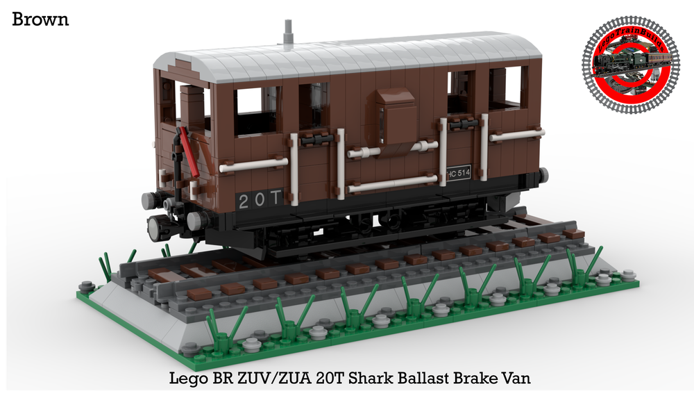 Lego BR ZUV/ZUA Shark Ballast Brake Van (1:48 Scale) (Brown)
