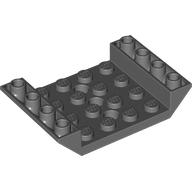 Lego Brick Sloped Inverted 45° 6 x 4 Double with 4 x 4 Recessed and 3 Holes / Dark Bluish Gray