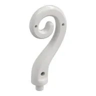 Animal Body Part / Plant, Tail / Vine Curled with Bar / White