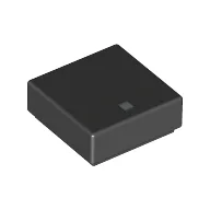 Tile 1 x 1 with Silver '.' Print