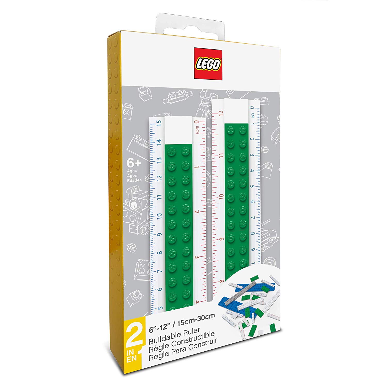 Lego Buildable Ruler (Green)