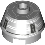 Brick Round 2 x 2 Truncated Cone with White Droid Print (R4-G0)