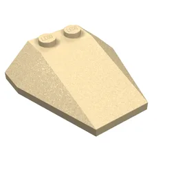 Brick Wedged, Sloped 4 x 4 Triple, No Stud Notches / Tan