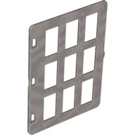 Duplo Door 1 x 4 x 4 with Nine Panes / Pearl Light Gray
