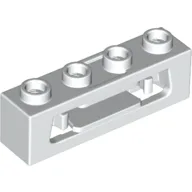 Launcher, Brick Special 1 x 4 with Inside Clips (Disk Shooter) / White