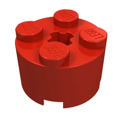 Brick Round 2 x 2 with Axle Hole / Red