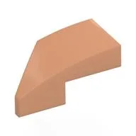 Brick Wedged, Curved 2 x 1 with Stud Notch Right / Nougat