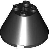 Cone 4 x 4 x 2, Axle Hole [Plain] / Black