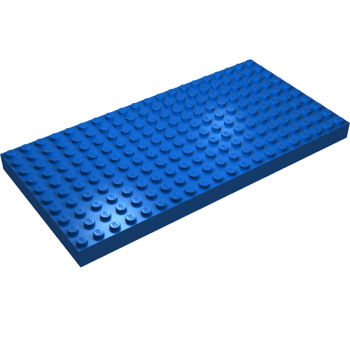 Lego Brick 10 x 20 with Bottom Tubes in single row around edge, with '+' Cross Support / Blue