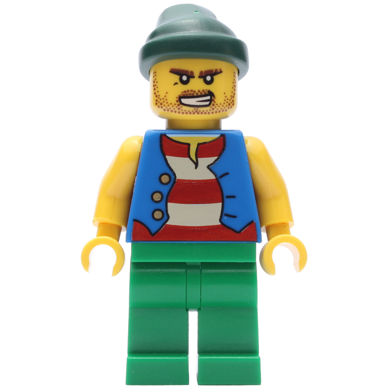 Lego Pirate - Blue Vest, Green Legs, Dark Green Bandana