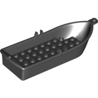 Lego Boat / Rowing Boat 14 x 5 x 2 with Oarlocks [2 Hollow Inside Studs] / Black