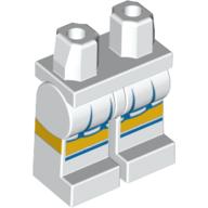 Lego Hips and White Legs with Blue and White Short Skirt and White Shoes Print / White