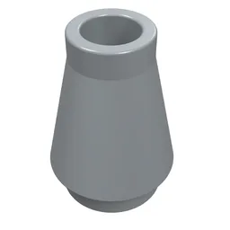 Cone 1 x 1 [No Top Groove] / Pearl Light Gray