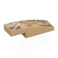 Lego Brick Curved 3 x 1 x 2/3 with Dark Bluish Grey Tattoo print