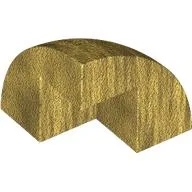 Brick Round Corner, Curved 2 x 2 x 1 2/3 Quarter Dome with 1 Cutout / Pearl Gold