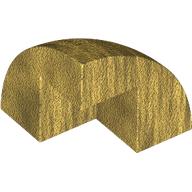 Lego Brick Round Corner, Curved 2 x 2 x 1 2/3 Quarter Dome with 1 Cutout / Pearl Gold
