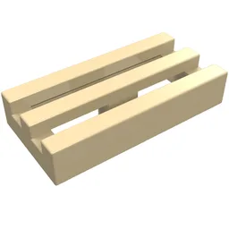 Tile Special 1 x 2 Grille with Bottom Groove / Tan