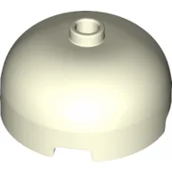 Brick Round 3 x 3 Dome with Center Stud / Glow in Dark White