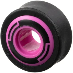 Wheel 11mm D. x 8mm with Center Groove, 8 Spokes and Smooth Side with Black Circle and Arcs Pattern with Black Tire 14mm D. x 6mm Solid Smooth (6683pb01 / 50945) / Dark Pink