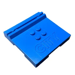 Plate Special 6 x 6 x 2/3 with 4 Studs and Embossed 'CITY' / Blue