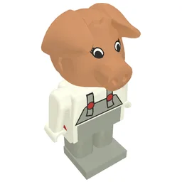 Fabuland Figure Pig 7 / White