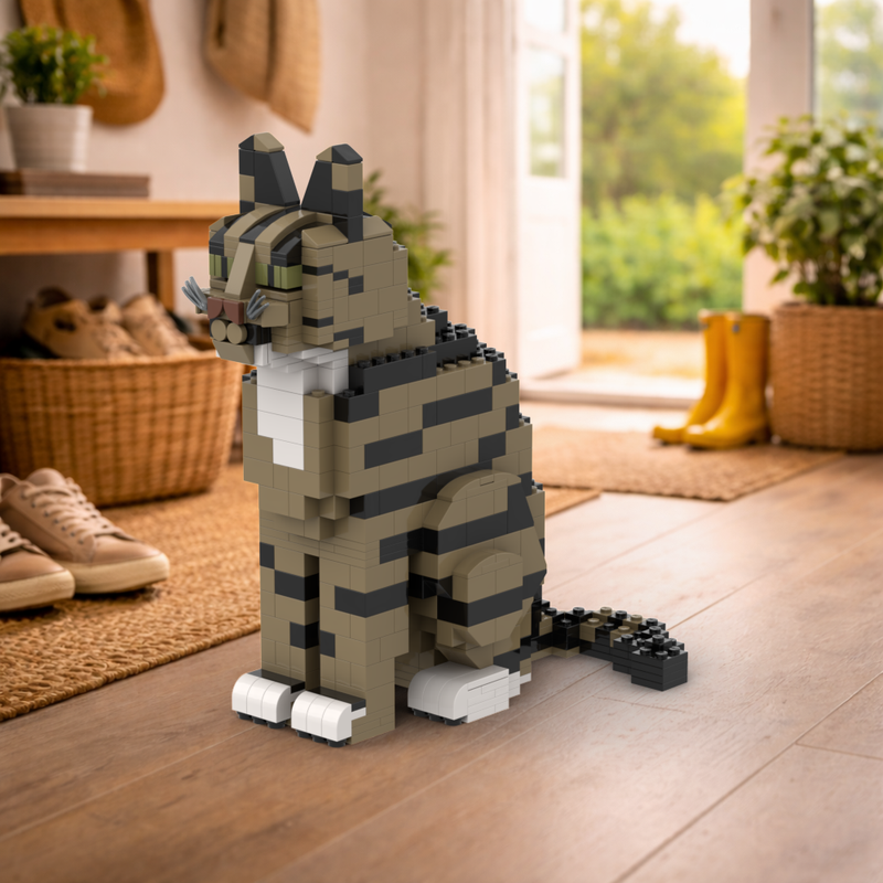 Lego Brown Tabby Cat (Mackerel Tabby)