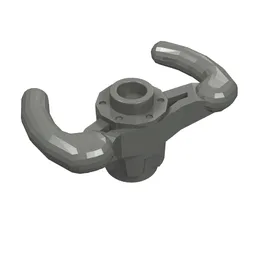 Technic Steering Wheel Pilot's Yoke [Hollow Stud, Axle Hole with + Opening] / Dark Bluish Gray