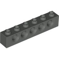 Lego Technic Brick 1 x 6 [5 Pin Holes] / Dark Gray