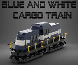 Blue & White Cargo Train by: aaron021