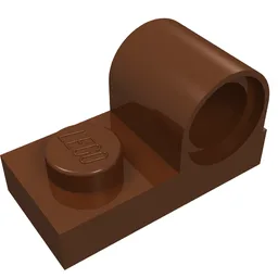 Plate Special 1 x 2 with Pin Hole on Top / Reddish Brown