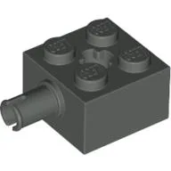 Brick Special 2 x 2 with Pin and Axle Hole / Dark Gray