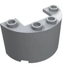 Cylinder Half 2 x 4 x 2 with 1 x 2 Cutout / Light Bluish Gray