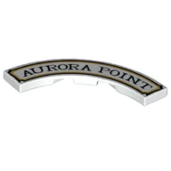Tile 4 x 4 Curved, Macaroni with 'AURORA POINT' Print