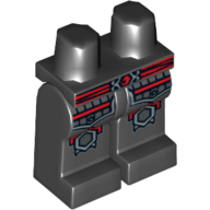 Lego Hips and Black Legs with Red Belt, Armour and Knee-Pads Print / Black