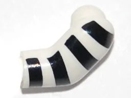Arm, Left with 4 Black Stripes Pattern / White