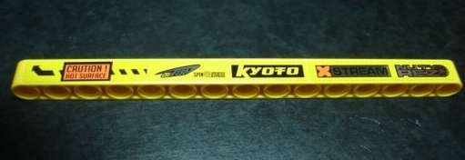 Lego Technic, Liftarm Thick 1 x 15 with Racing Logos X Stream Right Pattern (Stickers) - Set 8146