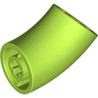 Brick Round 2 x 2 D. Tube with 45° Elbow and Axle Holes (Crossholes) at Each End [SHORT] / Lime