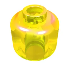 Minifig Head [Plain] [Blocked Open Stud] / Trans-Yellow