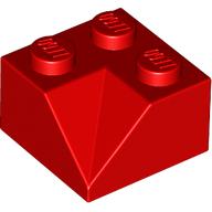 Lego Brick Sloped 45° 2 x 2 Double Concave / Red