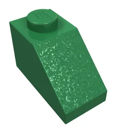 Brick Sloped 45° 2 x 1 with Bottom Pin / Green