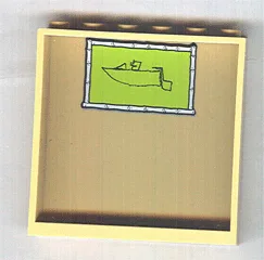 Panel 1 x 6 x 5 with Lime Boating Picture Pattern (Sticker) - Set 4982