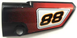 Technic, Panel Fairing # 4 Small Smooth Long, Side B with Black Number 88 Pattern (Sticker) - Set 8051