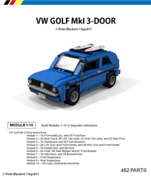 VW Golf MkI 3-Door Hatchback with Surfboards - 1:21 Miniland - Basic