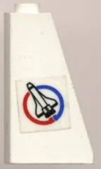Slope 75 2 x 1 x 3 - Open Stud with Shuttle on Blue and Red Circle Pattern Model Left Side (Sticker) - Set 6614