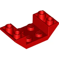 Brick Sloped Inverted 45° 4 x 2 Double with 2 x 2 Recessed / Red
